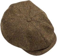 Irish Newsboy Cap Extended Peak Vintage Style Made of Irish Tweed