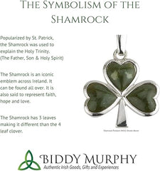 Gold Plated Enamel Shamrock Pendant Necklace for Women - 18 Inch Chain