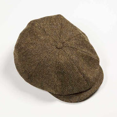 Irish Newsboy Cap Extended Peak Vintage Style Made of Irish Tweed