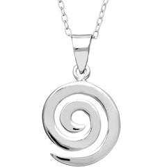 Irish 925 Sterling Silver Celtic Spiral Pendant Necklace - 18