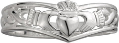 Irish 925 Sterling Silver Claddagh Ring - Classic Wishbone Band Timeless Celtic Design