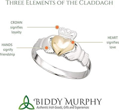 Irish 925 Sterling Silver Claddagh Ring - Classic Wishbone Band Timeless Celtic Design