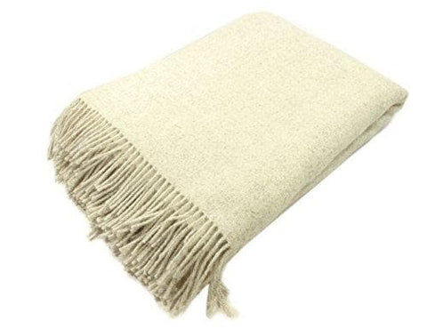 Biddy Murphy Irish Wool Blanket 100% Natural Lambswool Non