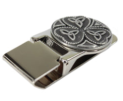 Mullingar Pewter Leather Credit Card Holder and Money Clip (Harp
