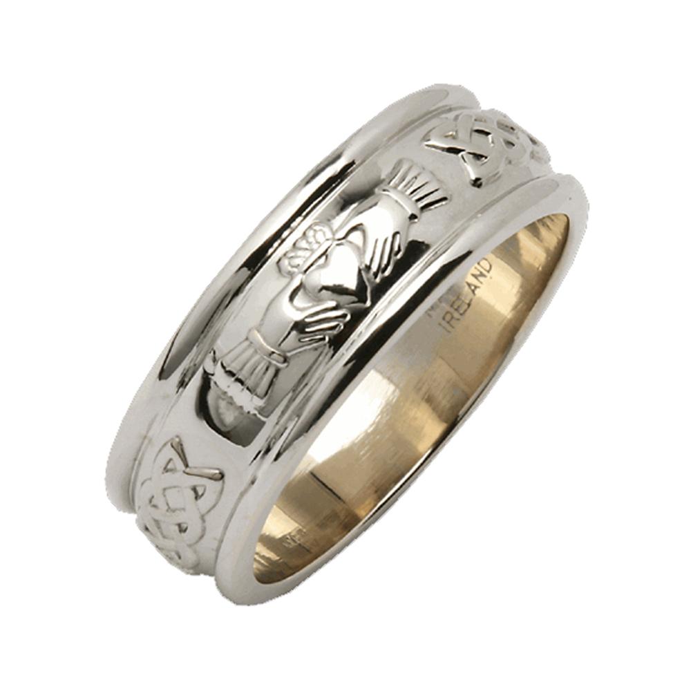 wedding ring claddagh men sterling silver irish made fado